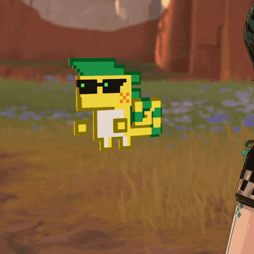 a video game character with sunglasses and the name ajaw