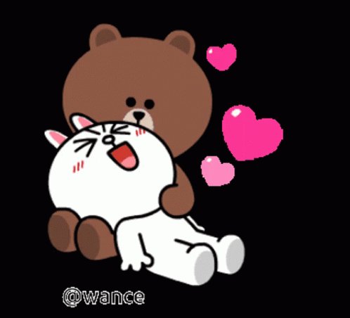 Brown And Cony Hearts GIF - Brown And Cony Brown Cony GIFs
