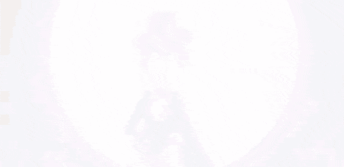 a girl in a top hat stands in front of a purple full moon