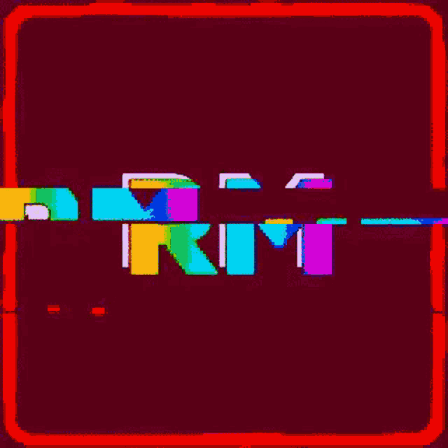 the word rm is on a black background with a blue border