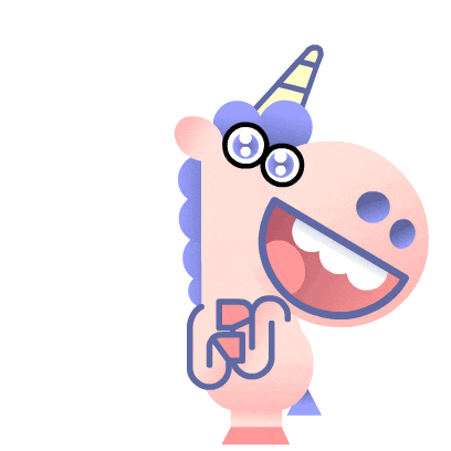a cartoon of a unicorn with a clip on its tail
