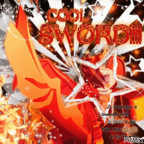 a picture of a cartoon character with the words cool sword iii on it