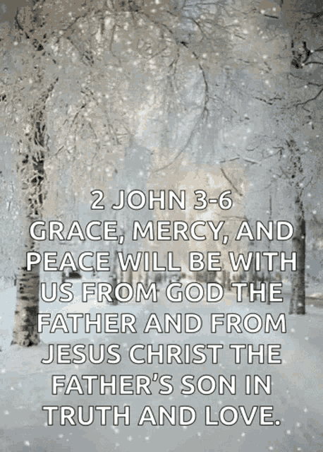 2 john 3 6 grace , mercy , and peace will be with us from god
