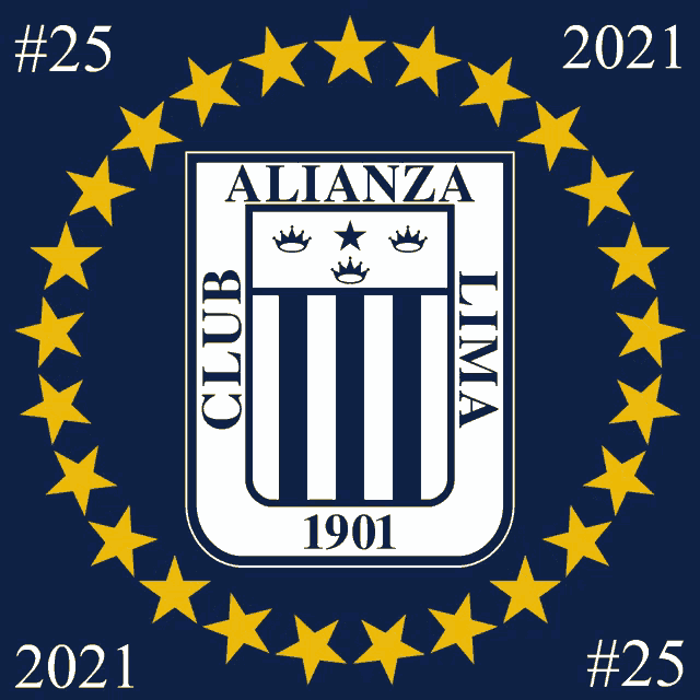 a logo for alianza lima is surrounded by gold stars