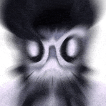 a blurry picture of a person 's face with the letters o and o visible