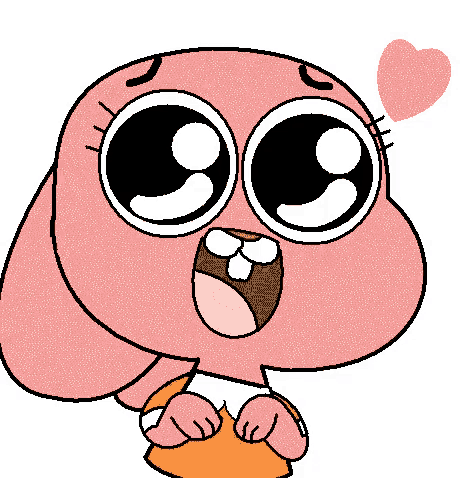 gumball from the amazing world of gumball is holding a pink heart