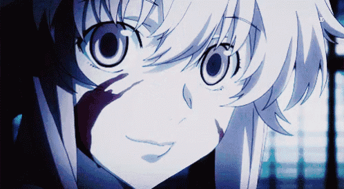 a close up of a girl 's face with blood coming out of it
