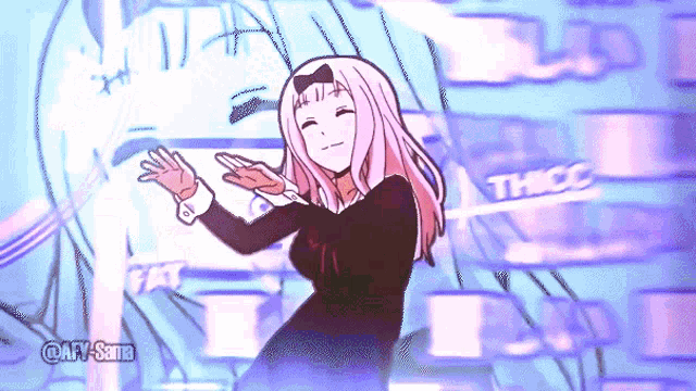 a cartoon drawing of a girl with the word thice on the bottom