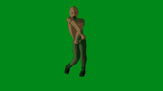 a cartoon character with a beard is standing on a green screen