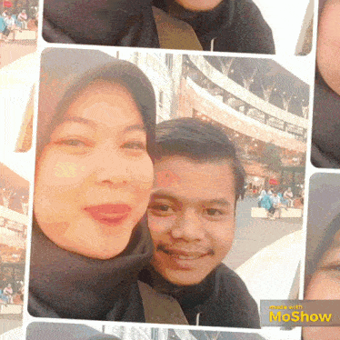 a picture of a man and a woman with the words made with moshow on the bottom