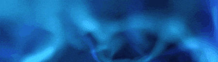 a blue background with a blurred image of a person 's face