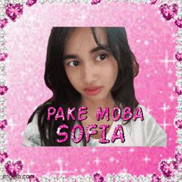 a picture of a girl with the words pake moba sofia on it