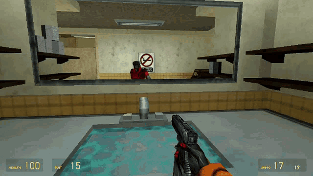 a video game shows a no smoking sign