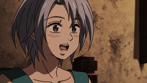a drawing of a girl with a surprised expression on her face