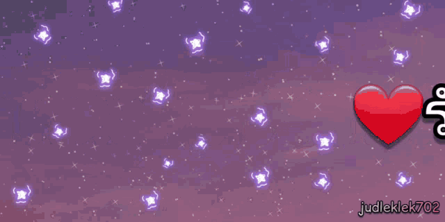 a purple background with purple stars and the name judelek702