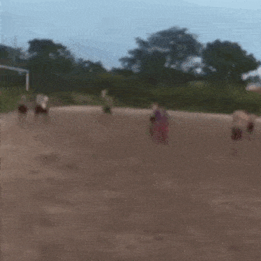 a blurry picture of a group of people playing soccer