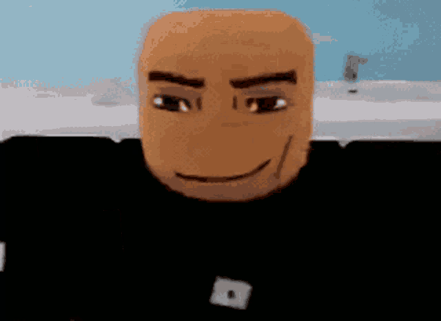 a close up of a cartoon character 's face with a smiling face .