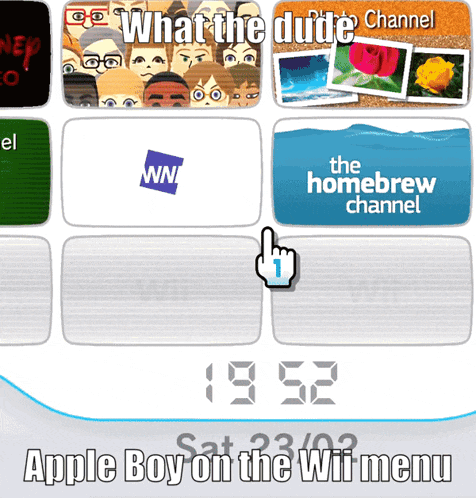 a screenshot of the homebrew channel on a wii menu