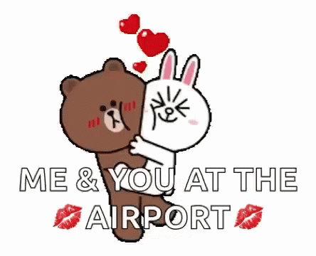 Me And You At The Airport Cony Brown GIF - Me And You At The Airport Cony Brown Cony And Brown GIFs