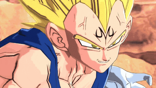 a close up of a dragon ball z character with a tattoo on his face