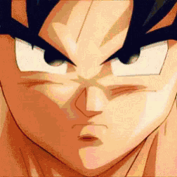 a close up of a cartoon character 's face with a very angry expression .