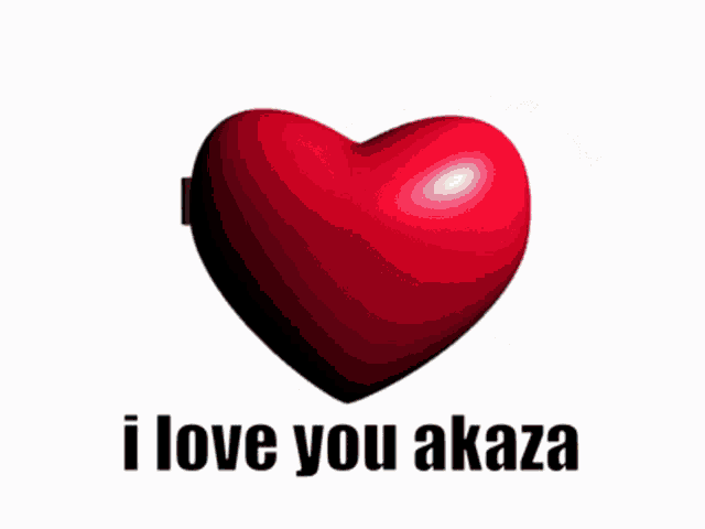 a heart shaped mirror that says i love you akaza on it