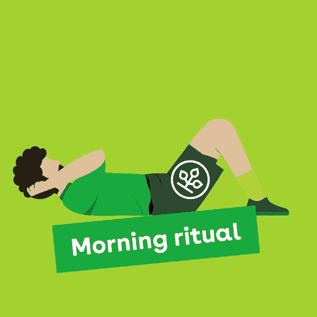 an illustration of a man doing morning ritual