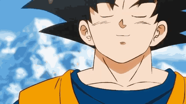 a close up of a cartoon character 's face with a blue sky in the background