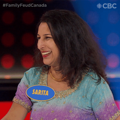 Laughing Sarita GIF - Laughing Sarita Family Feud Canada GIFs