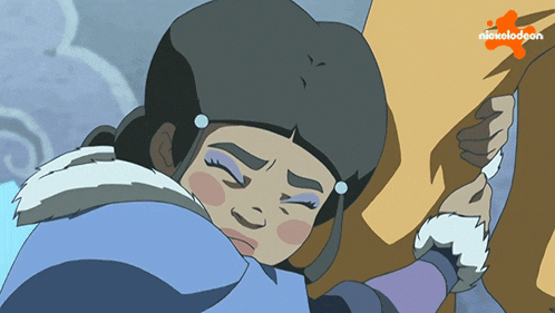 a cartoon character from nickelodeon is hugging someone