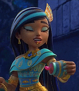a cartoon girl is holding a cup with a red heart on top .