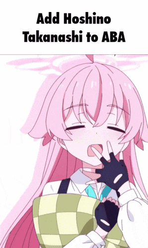 a picture of a girl with the words add hoshino takahashi to aba
