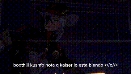 a man playing a guitar with the words boothill kusnfo nota q kaiser lo esta biendo > / o / <