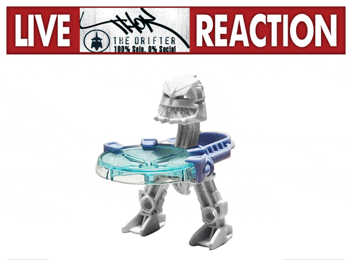 a sign that says live the drifter reaction with a robot on it