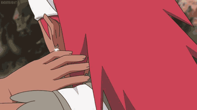 a cartoon character with red hair and a headband that says narutobot on it
