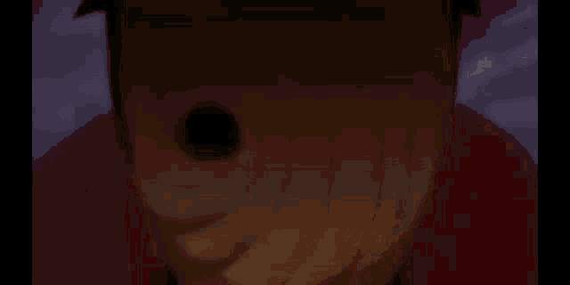 a close up of a person 's face with a mask on it