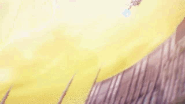 a person is flying through the air with a blue light coming out of their hand