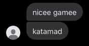 a screenshot of a text message between two people .