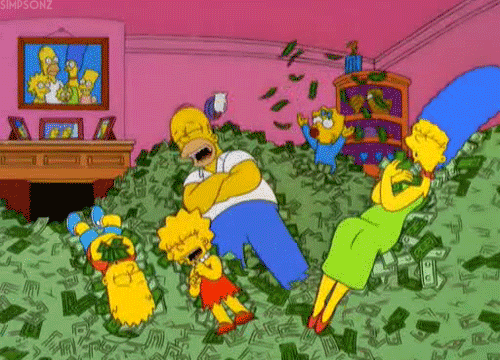 You’ll Never Have To Shovel Out Money On Valentine’s Day. GIF - The Simpsons Homer Cash GIFs