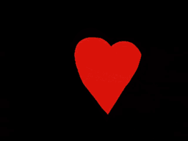 a drawing of a red heart with a rope going through it