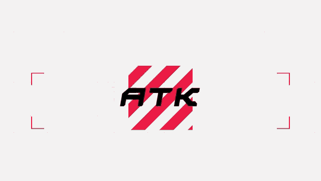 a logo for fatk with red and black stripes on it