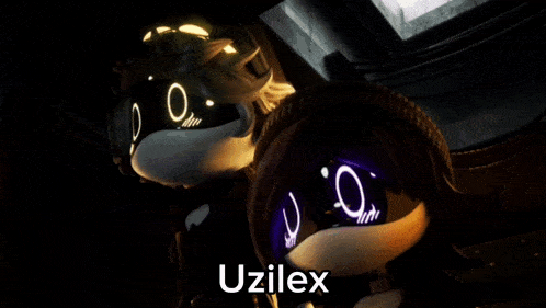 a close up of a robot hand with uzilex written on the bottom