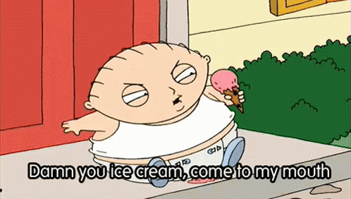 Damn You Icecream Fat Ass GIF - Family Guy Stewie Ice Cream GIFs