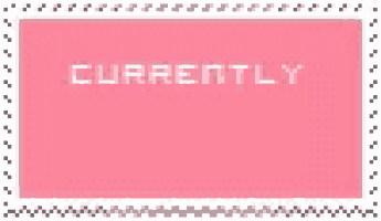 a pink stamp with the words currently in love on it