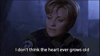 a woman says i don t think the heart ever grows old