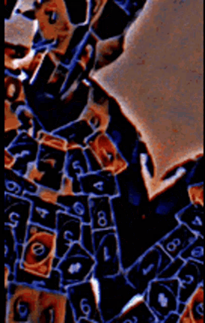a close up of a collage of numbers including the numbers 1 through 8