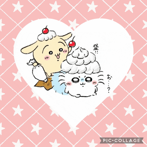 a picture of a hamster and a dog in a heart on a checkered background