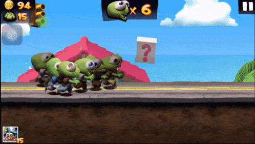 a screenshot of a video game with a question mark