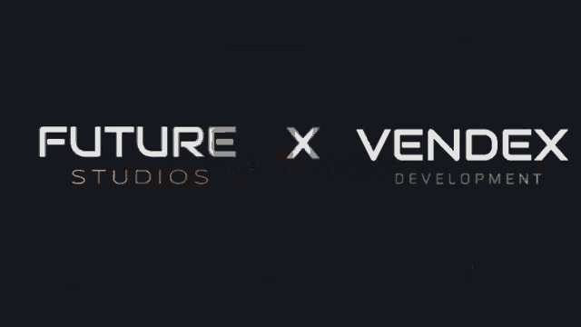 a laptop screen displays a logo for future x vendex development