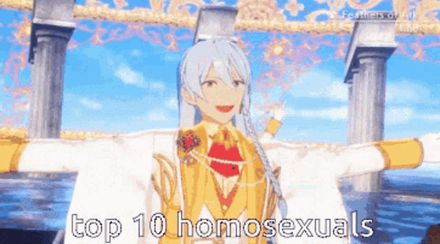 a cartoon character with the words top 10 homosexuals written on it